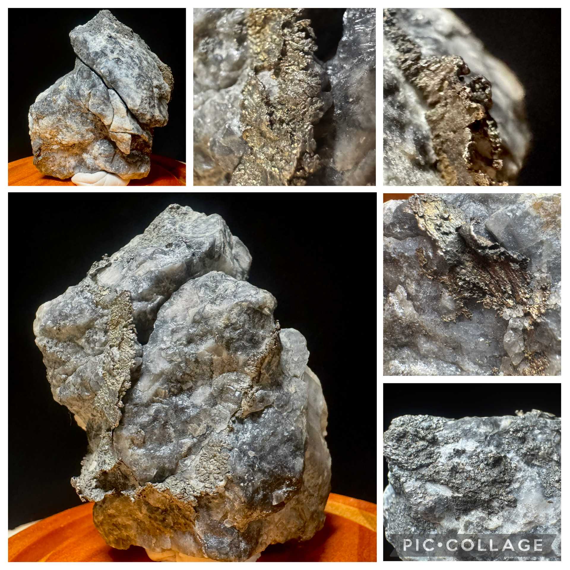 Old Copper Falls Native Michigan Silver in Blue-Grey Calcite host