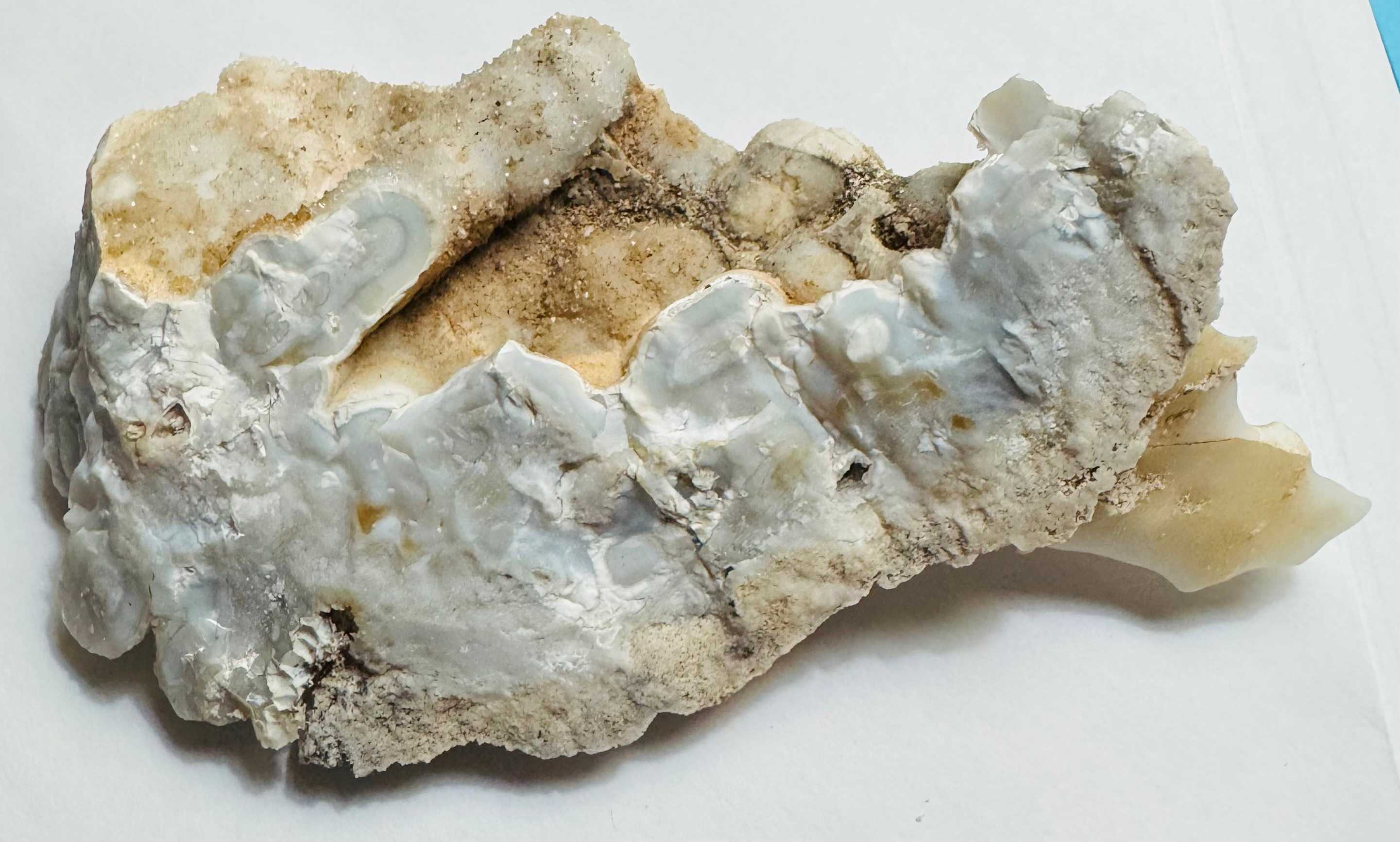 Druzy Lace Agate on Marble