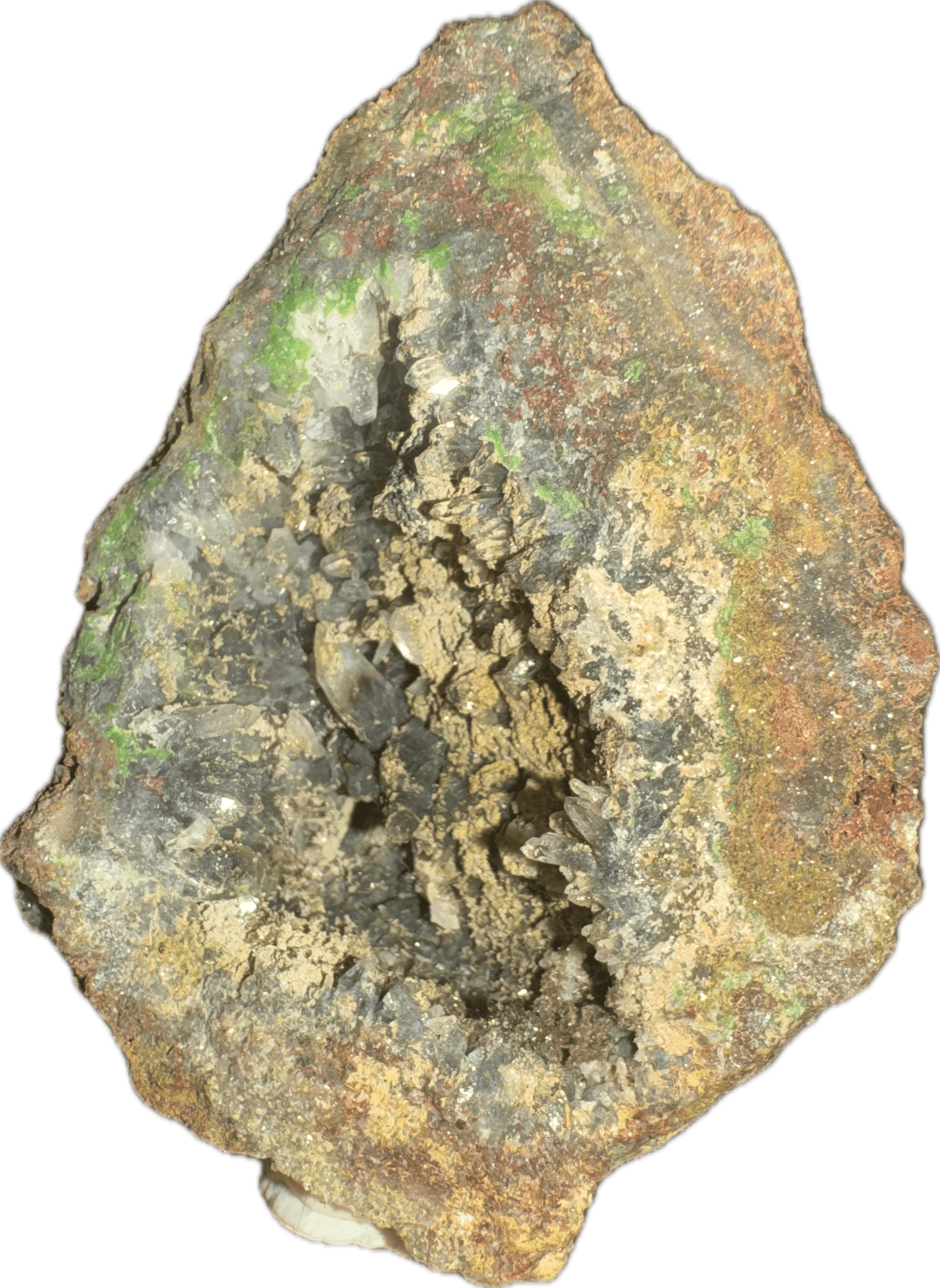 Mexican Pyromorphite/Quartz Geode