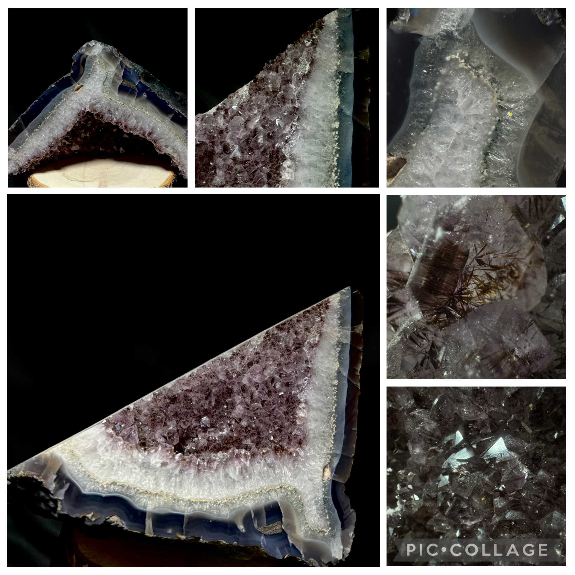 Face polished Uruguayan Amethyst With Agatized banding 