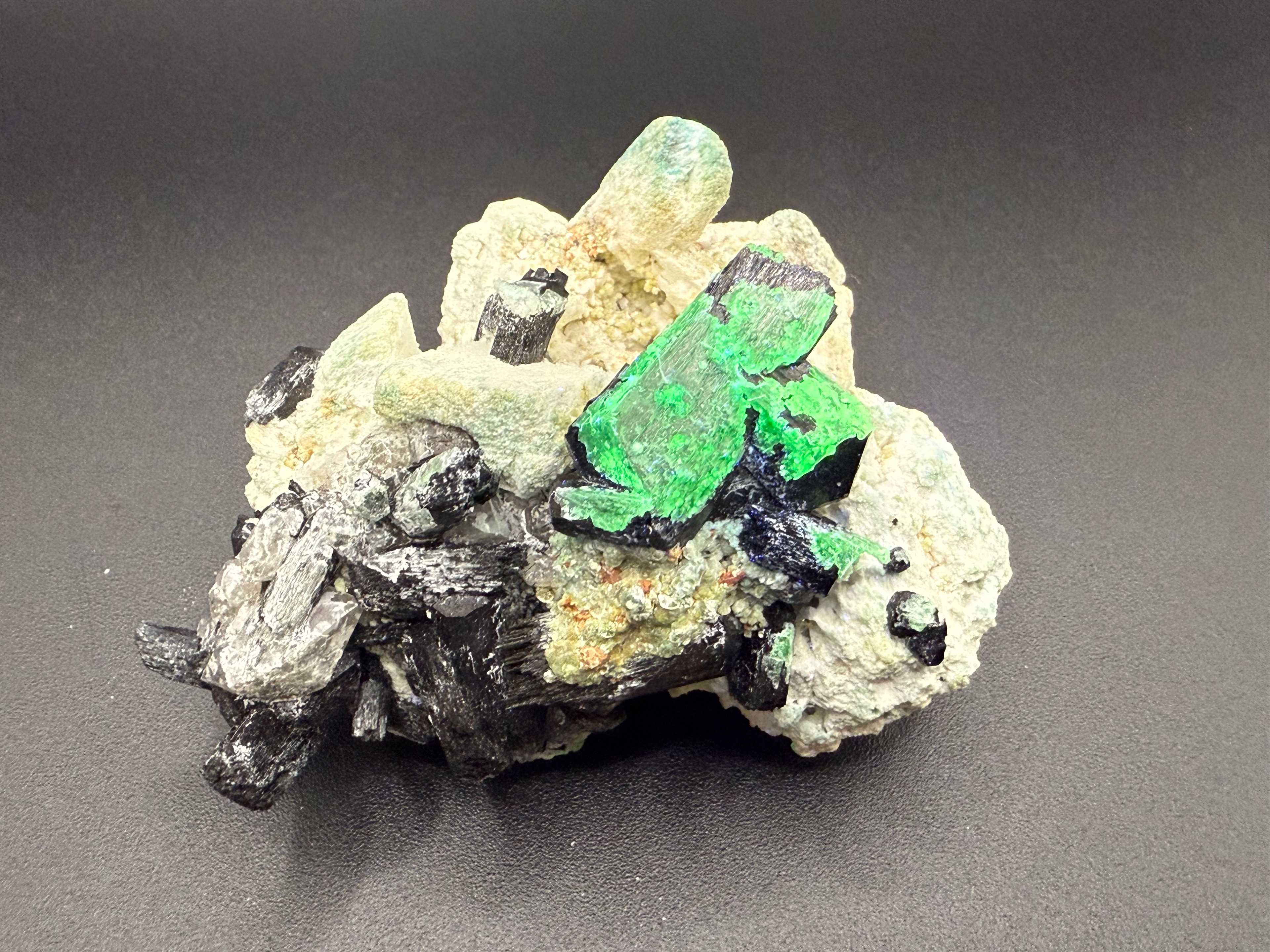 Feldspar, Tourmaline, Hyalite