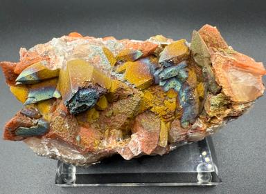 Rainbow Chalcopyrite on Calite
