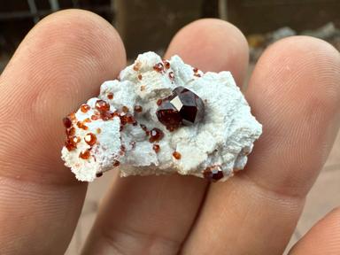 Spessartine on microcline