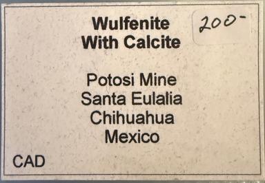 Wulfenite con Calcite