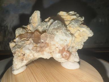 Indian Fibrous Okenite ball with Calcite